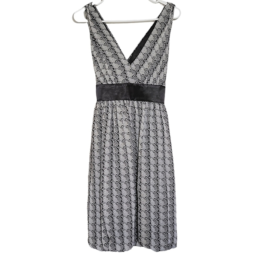 7195 * London Times Sleeveless Dress Black Gray Size 10
